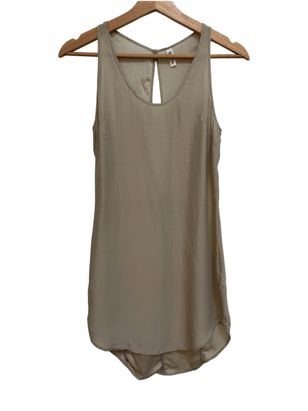 Ever 100% Silk Slip Mini Dress Women’s Size XS Tan Y2K Going Out Neutral Indie